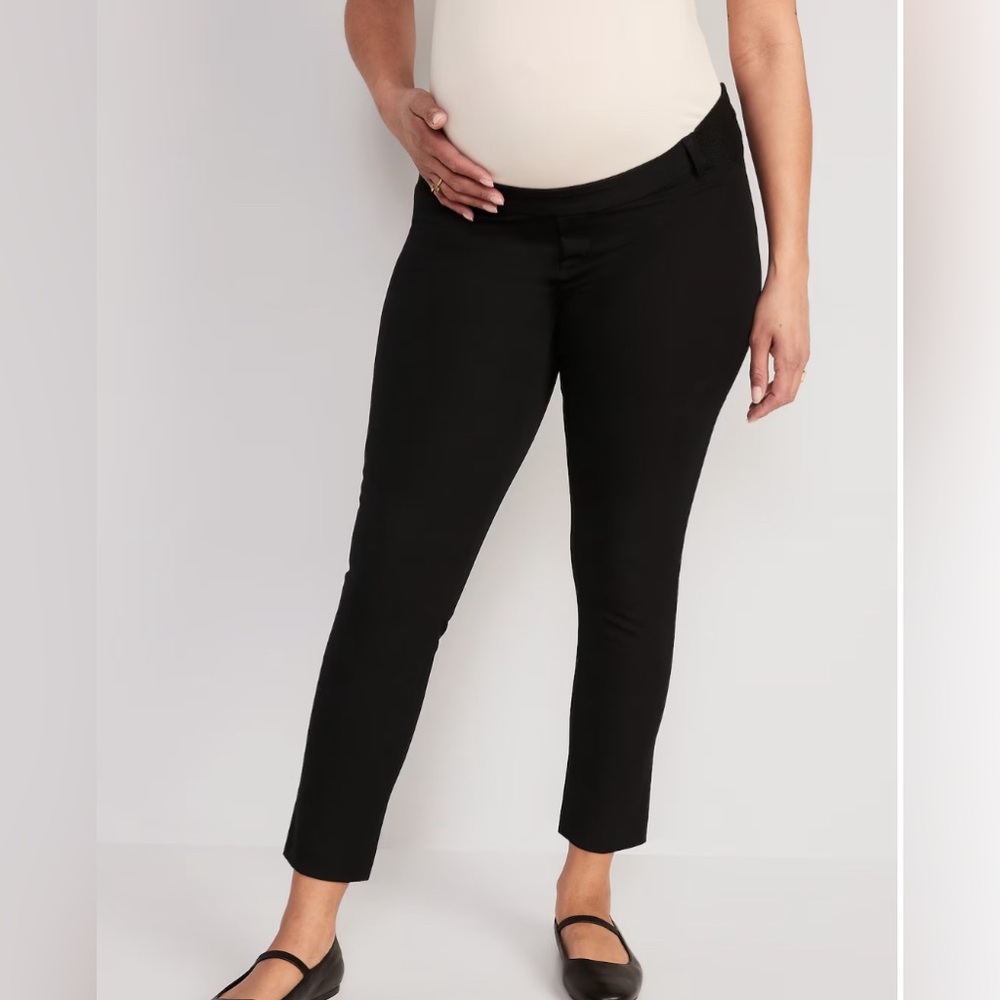 Maternity Side-Panel Pixie Straight Ankle Pants - image 1